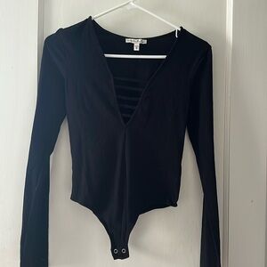 Express Black Long-sleeve Bodysuit